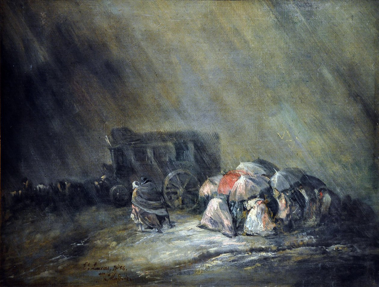 Diligência na Tempestade de Eugenio Luca y Velasquez