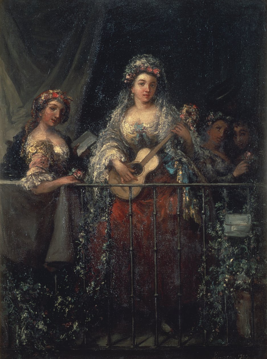 Senhoras em uma varanda, 1862 de Eugenio Lucas Velázquez