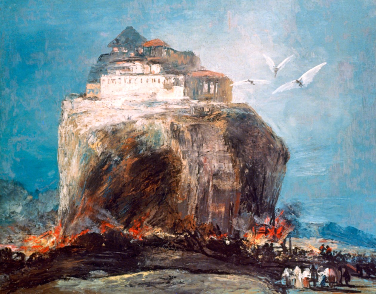 Cidade na rocha, c1878-1918 de Eugenio Lucas Villamil