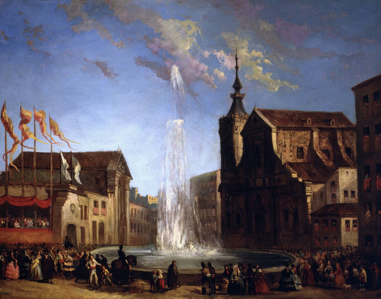 O Abastecimento de Água de Lozoya na Fonte da Calle de San Bernardo de Eugenio Lucas y Padilla