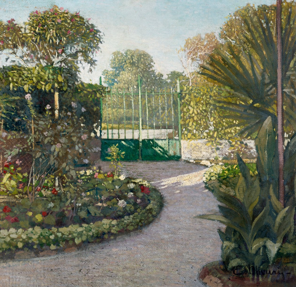 Jardim, pintura de Eugenio Olivari (1882-1917), óleo sobre papelão, 69x72 cm de Eugenio Olivari