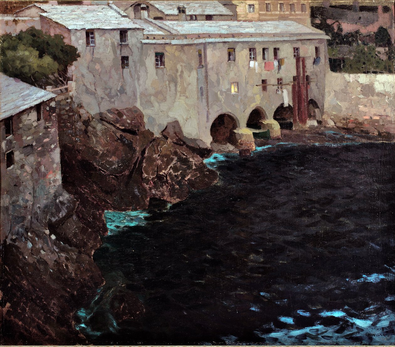 Os arcos da abadia de San Fruttuoso, c.1909 de Eugenio Olivari