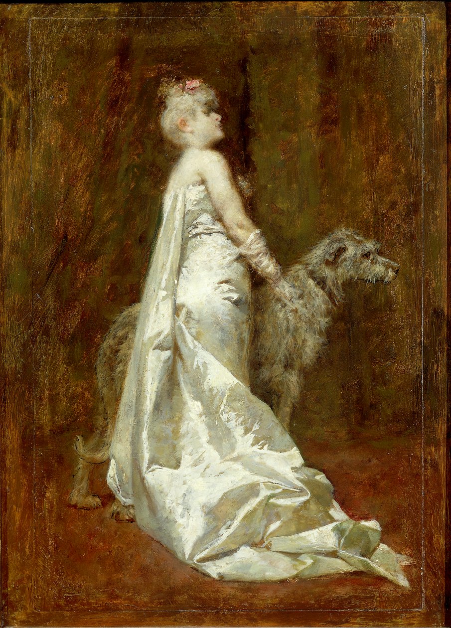 Vestido branco e cachorro de Eugenio Scomparini de Eugenio Scomparini