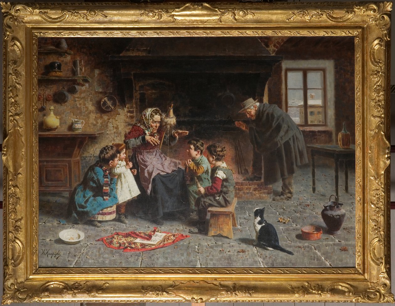 Na casa da avó (óleo sobre tela) de Eugenio Zampighi