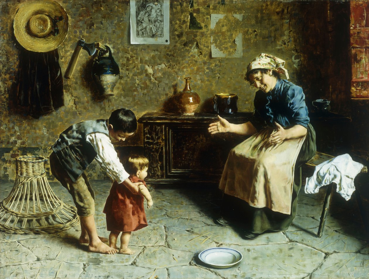 As primeiras etapas (óleo sobre tela) de Eugenio Zampighi