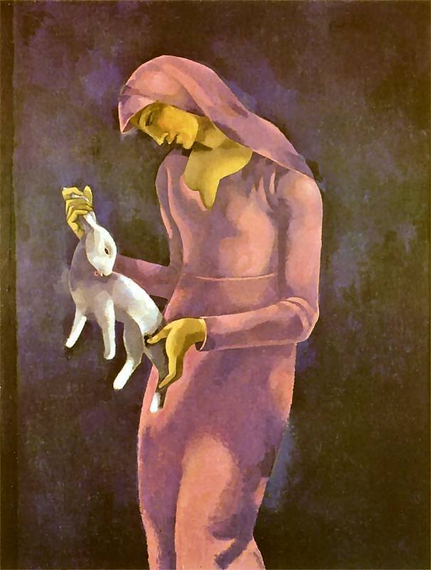 Mulher, com, um, coelho de Eugeniusz Zak