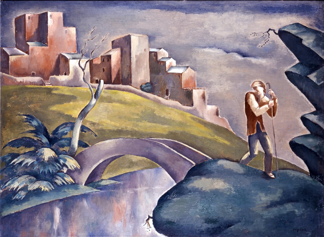Paisagem com figura - Paisagem com um andarilho de Eugeniusz Zak