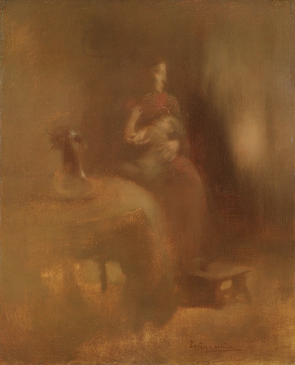 Mulher com uma criança, final dos anos 1890 de Eugène Carrière