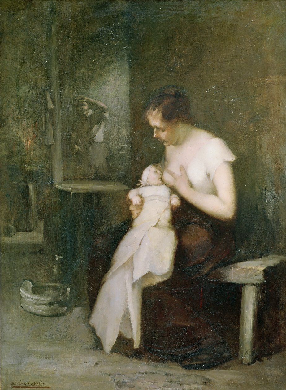 Jovem mãe, estudo para uma pintura para o salão de 1879 de Eugène Carrière