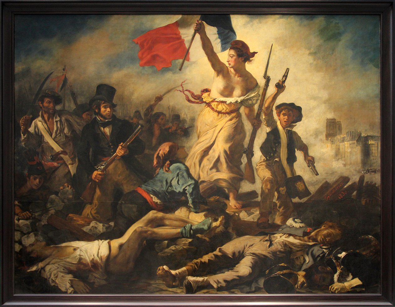 0 Liberdade guiando as pessoas de Ferdinand Victor Eugene Delacroix