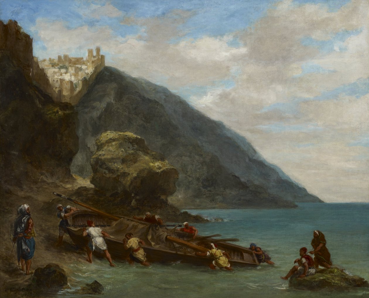Vista, de, tânger, de, a, litoral de Ferdinand Victor Eugene Delacroix