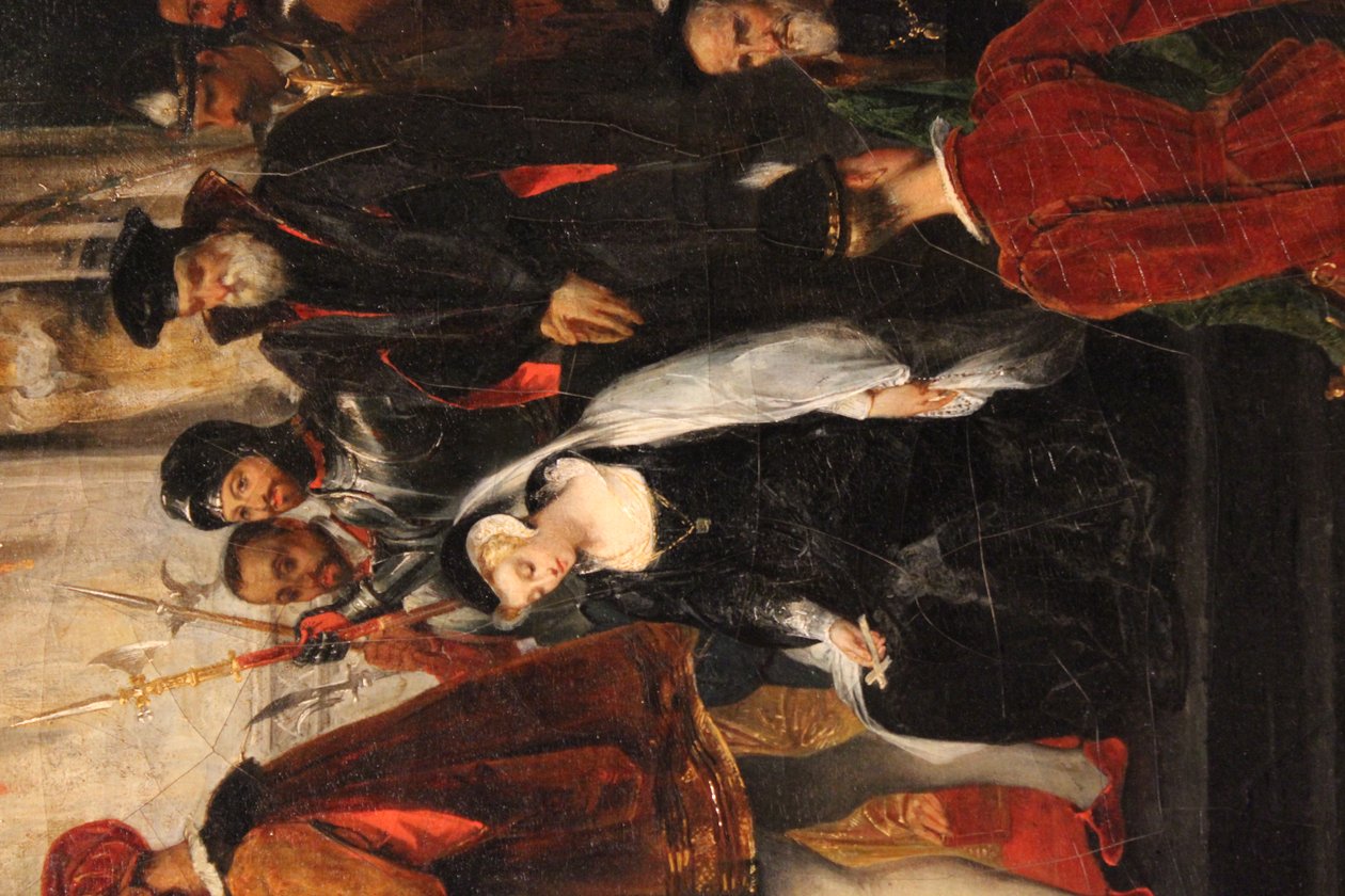 A leitura da sentença de Maria Stuart de Eugene Deveria