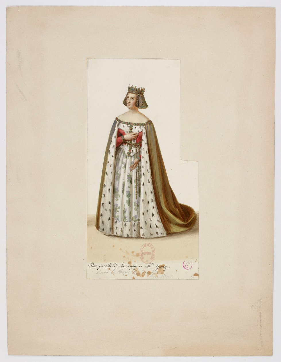 Traje de Miss George como Marguerite de Borgonha (A Torre de Nesle, 1832) 2 de Eugène Du Faget