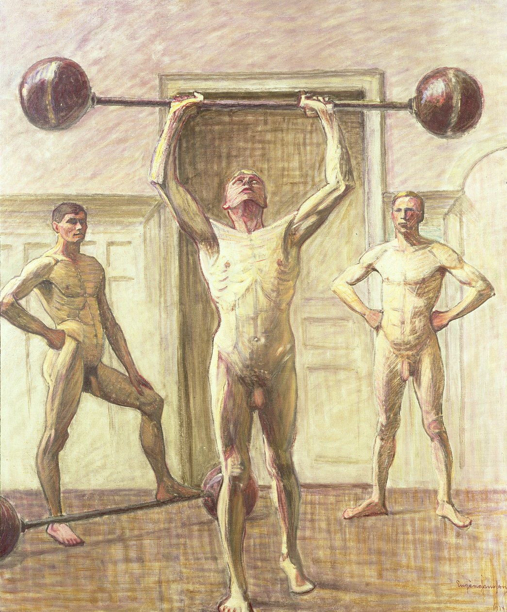 Empurrando pesos com dois braços, número 3, 1914 de Eugène Jansson