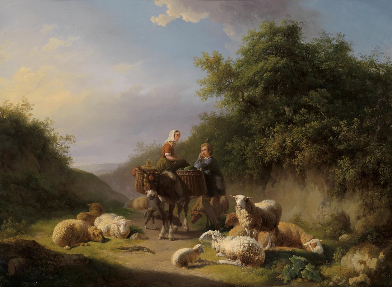 Pastor e pastora a caminho de casa de Eugene Joseph Verboeckhoven
