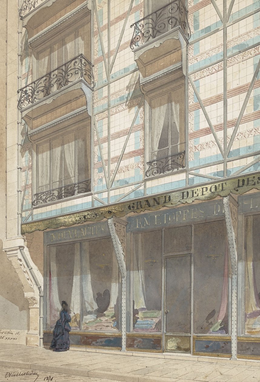 Casa de estrutura de ferro com revestimento de faiança de vidro de Eugène Viollet le Duc