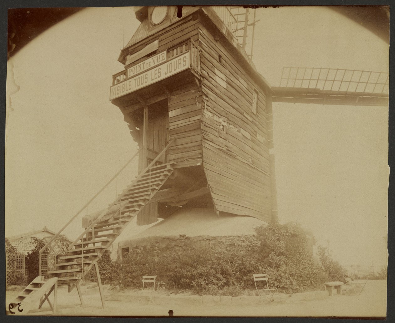 Montmartre, Moulin de la Galette, Rue Lepic de Eugène Atget