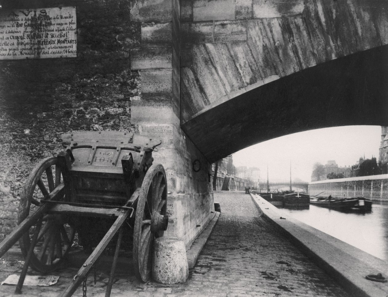 Ponte do Arcebispo, na esquina de Quai de la Tournelle, Paris, 1911 de Eugène Atget