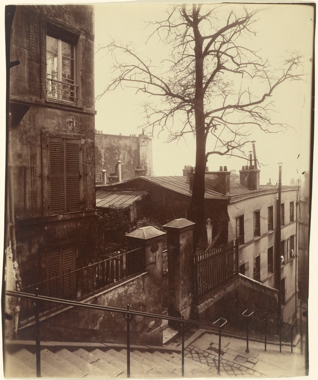 Escadaria, Montmartre, 1921. de Eugène Atget