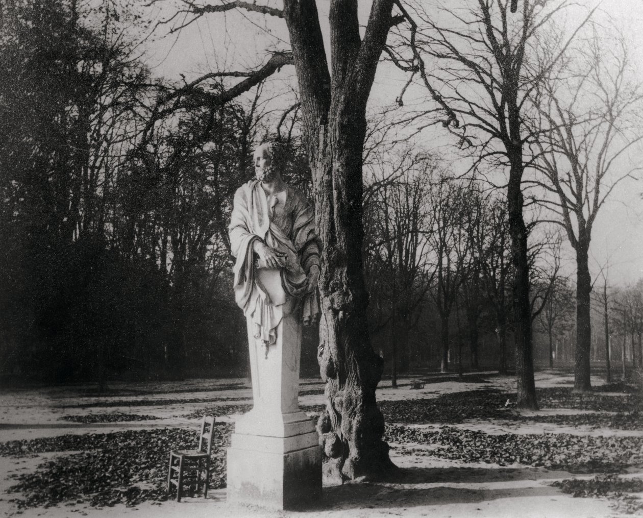 Estátua, tuileries, jardim, paris de Eugène Atget