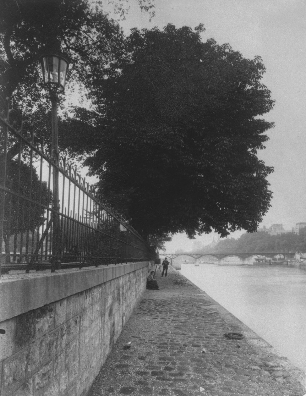Vista da Ponte das Artes da Terre-Plein de Pont Neuf, 1911 de Eugène Atget