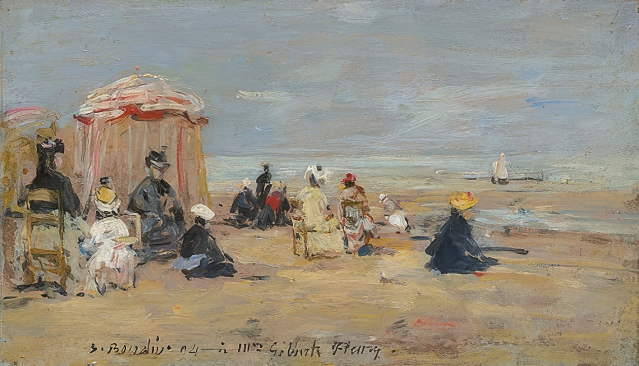 Na praia 1894 de Eugene Louis Boudin