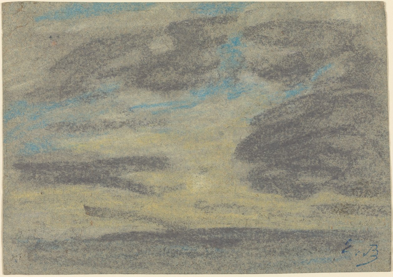 Nuvens sobre o mar de Eugène Boudin