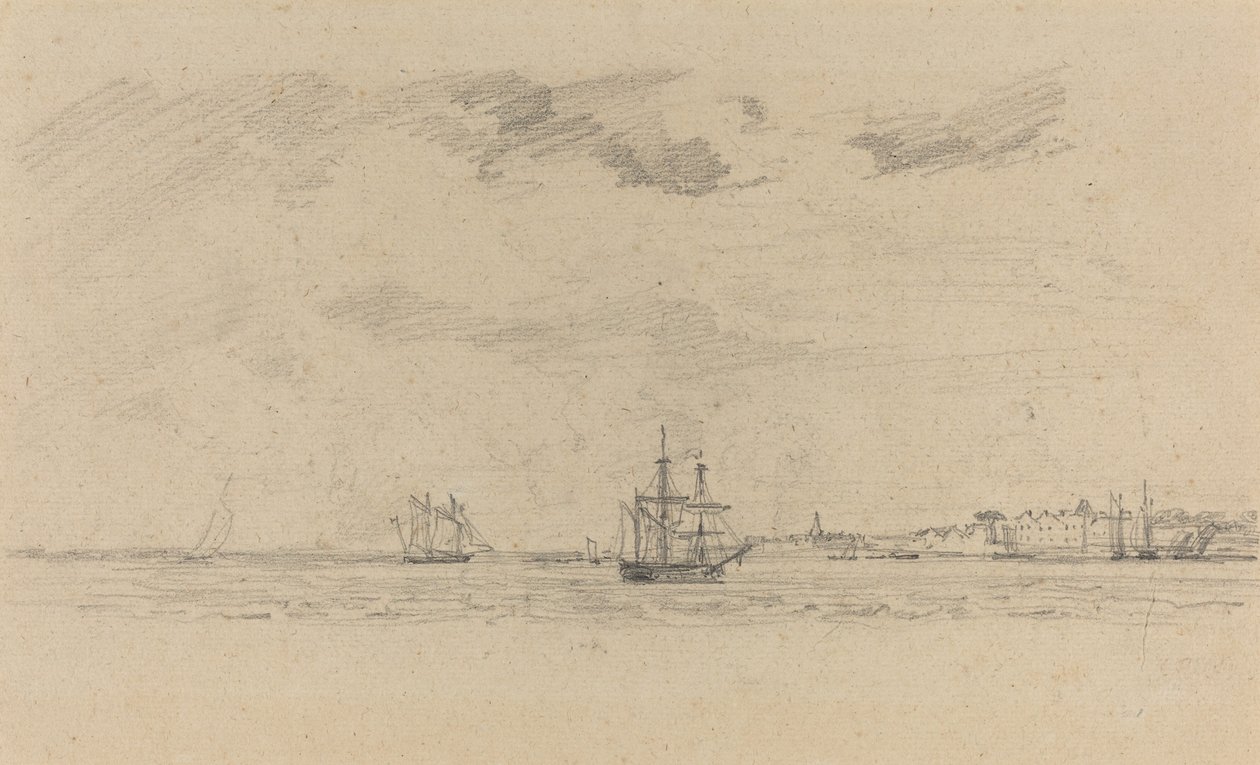 Paisagem Costeira com Frete de Eugène Boudin