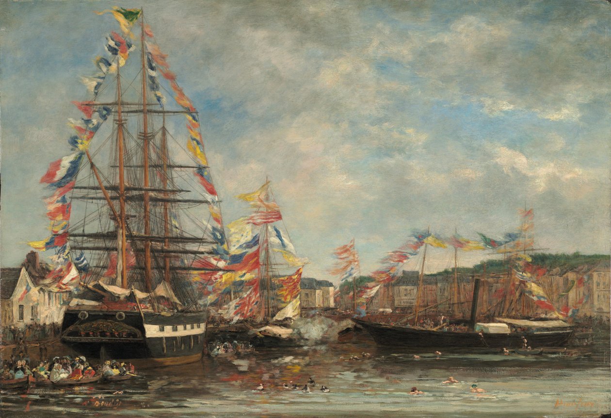 Festival no porto de Honfleur de Eugène Boudin