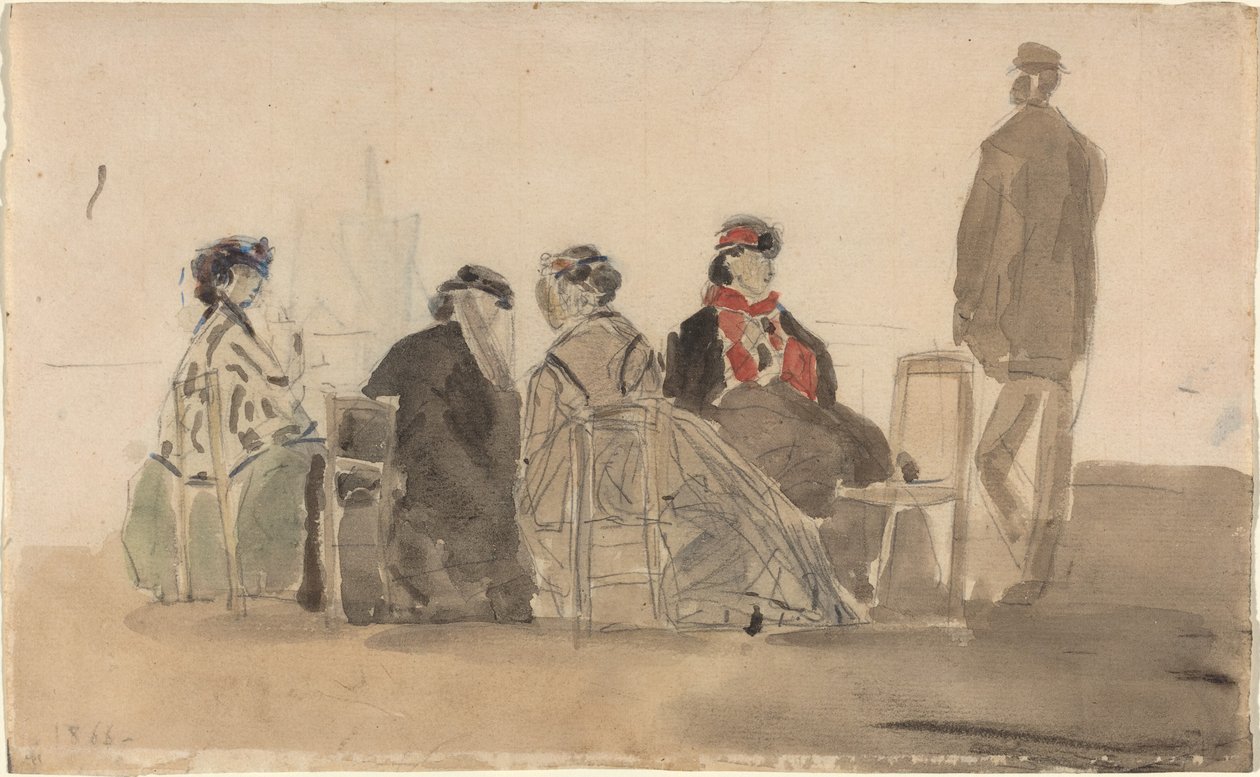Quatro senhoras sentadas em Trouville de Eugène Boudin