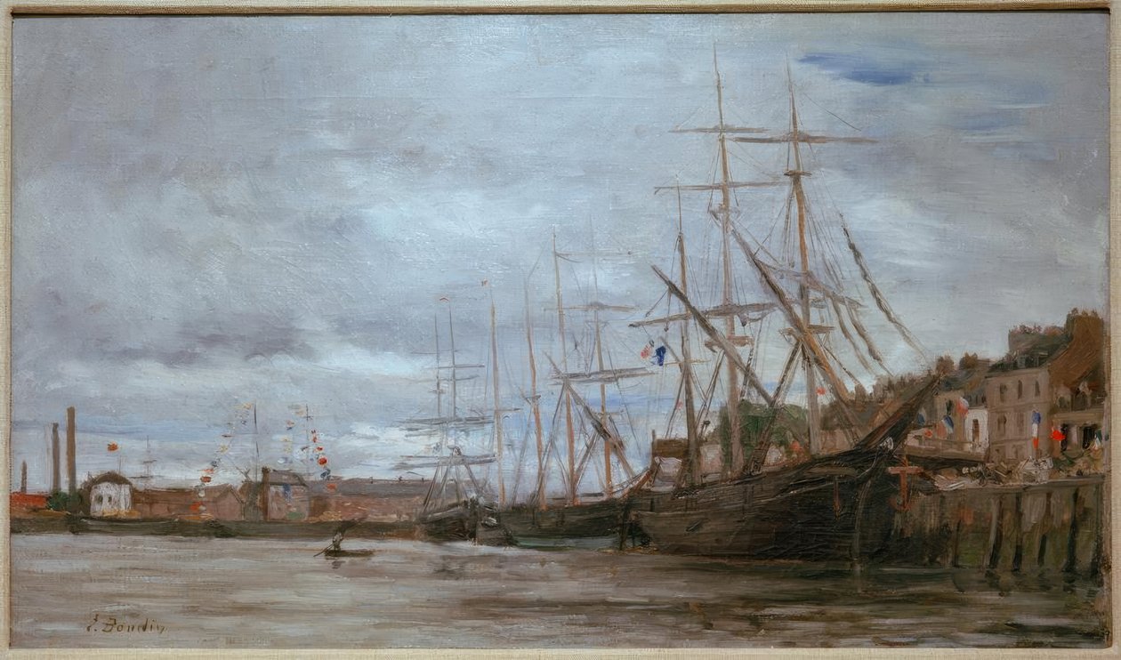 Porto com navios à vela de Eugene Louis Boudin
