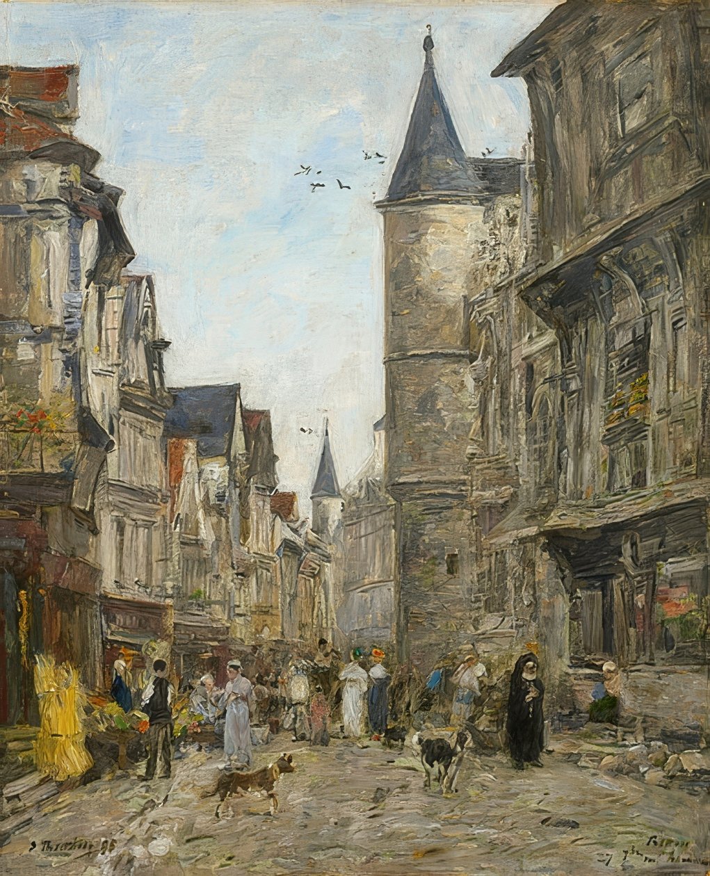 Rue Saint-Romain, Ruão. 1895 de Eugene Louis Boudin