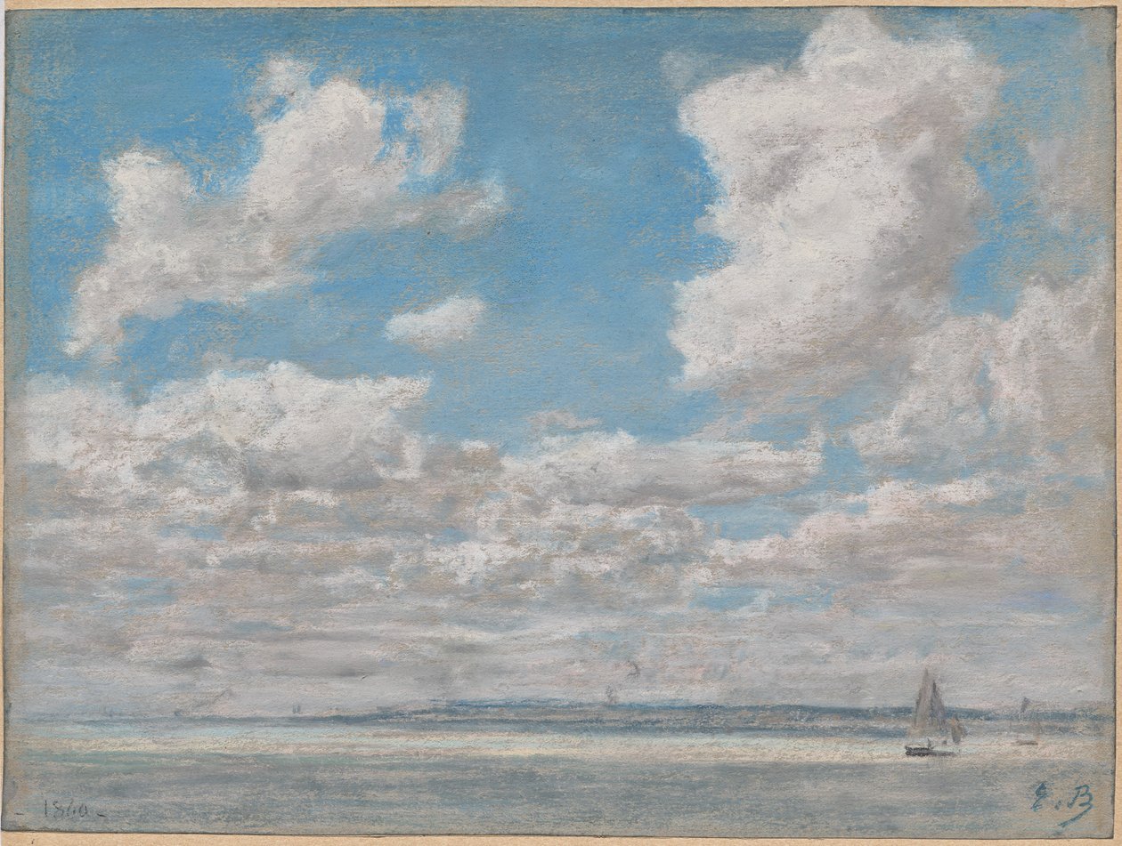 Seascape com céu aberto de Eugène Boudin