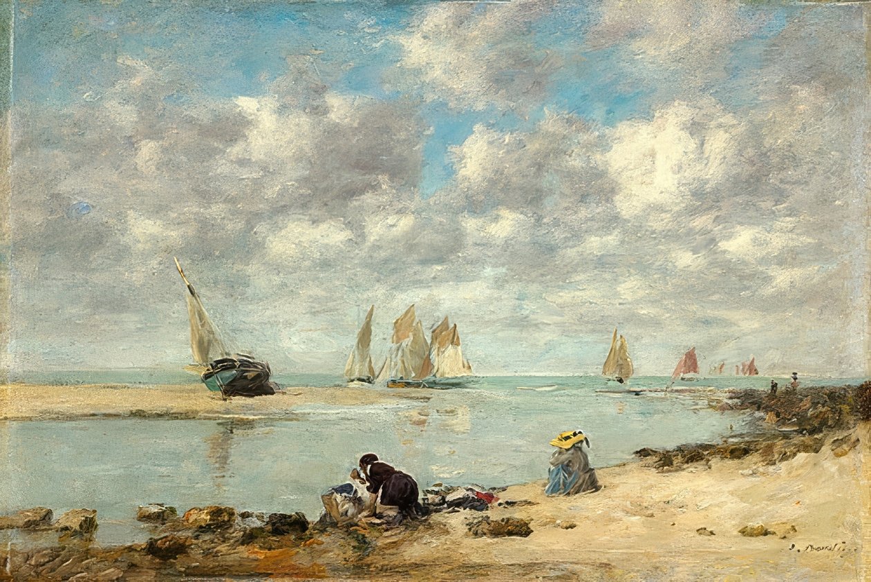 Lavadeira perto de Trouville. Aprox. 1872-1876 de Eugene Louis Boudin