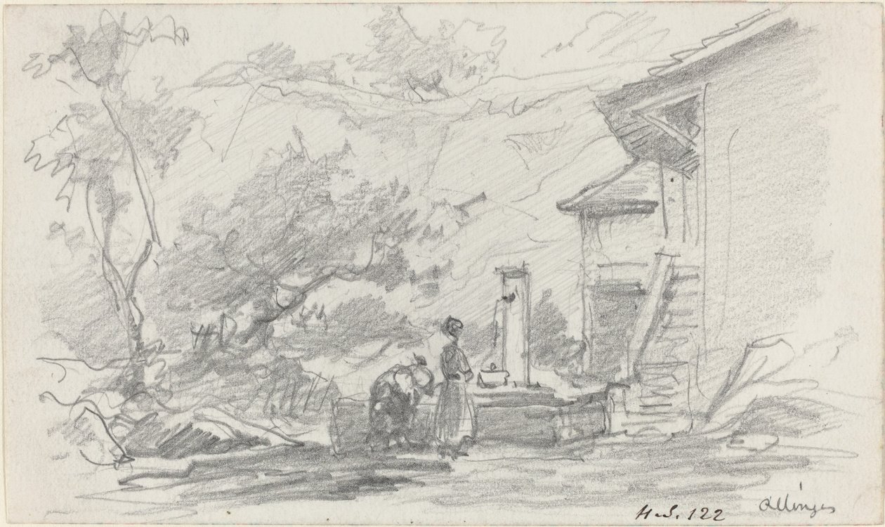 Mulheres em um poço, Allinges de Eugène Boudin