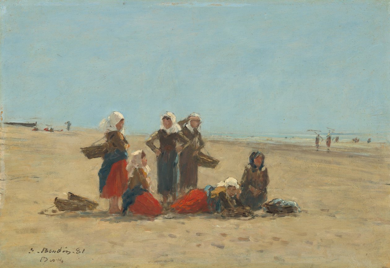 Mulheres na praia em Berck de Eugène Boudin