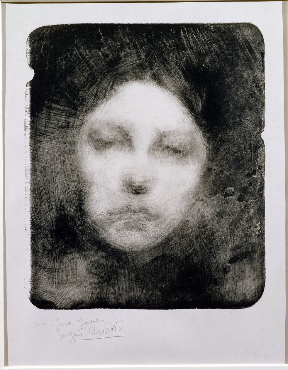 Cabeça de uma jovem garota, 1890 de Eugène Carrière