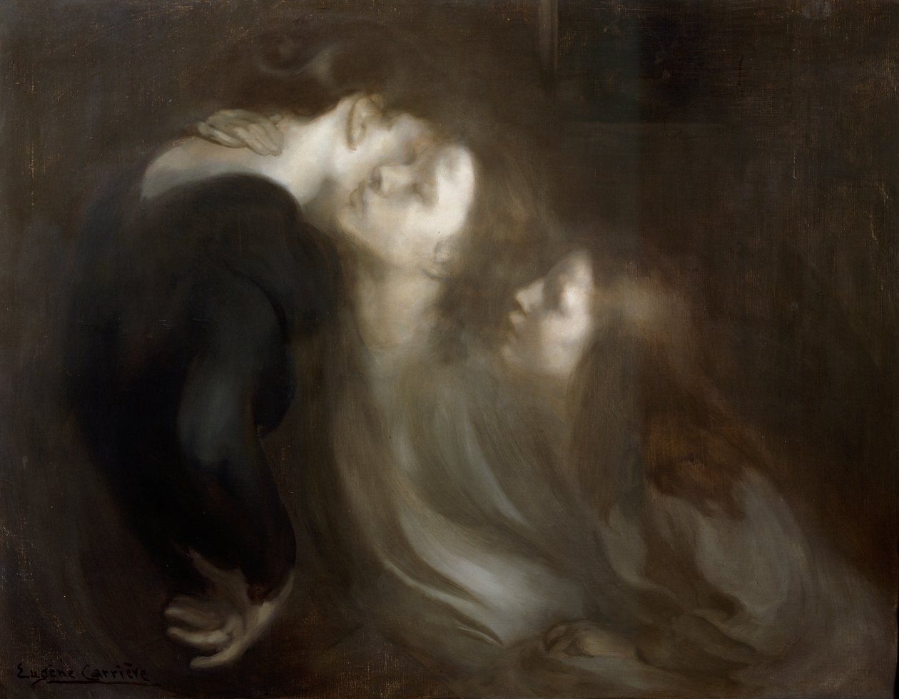 O beijo maternal, final da década de 1890. de Eugène Carrière