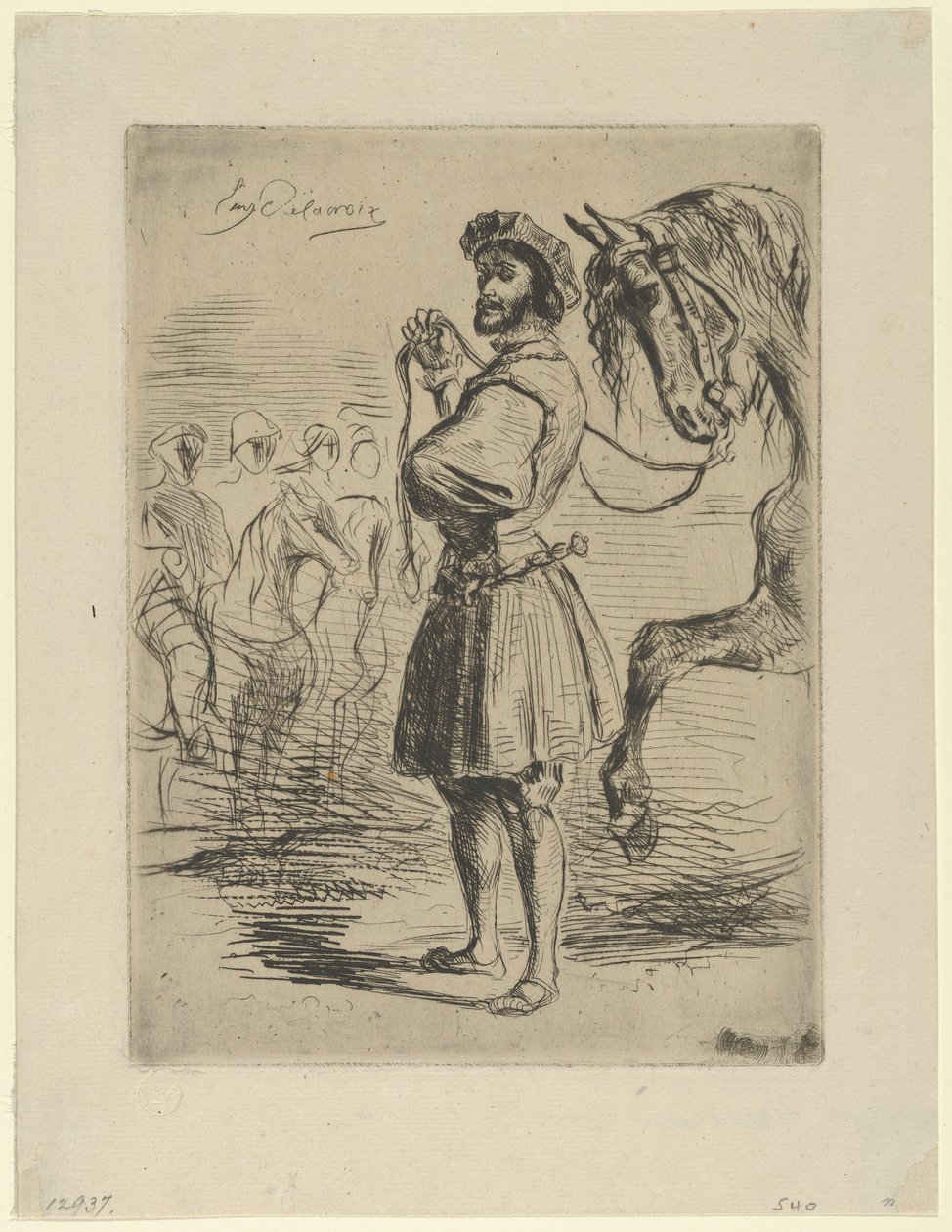 Um nobre do tempo de Francisco I, 1833., 1833. de Eugène Delacroix