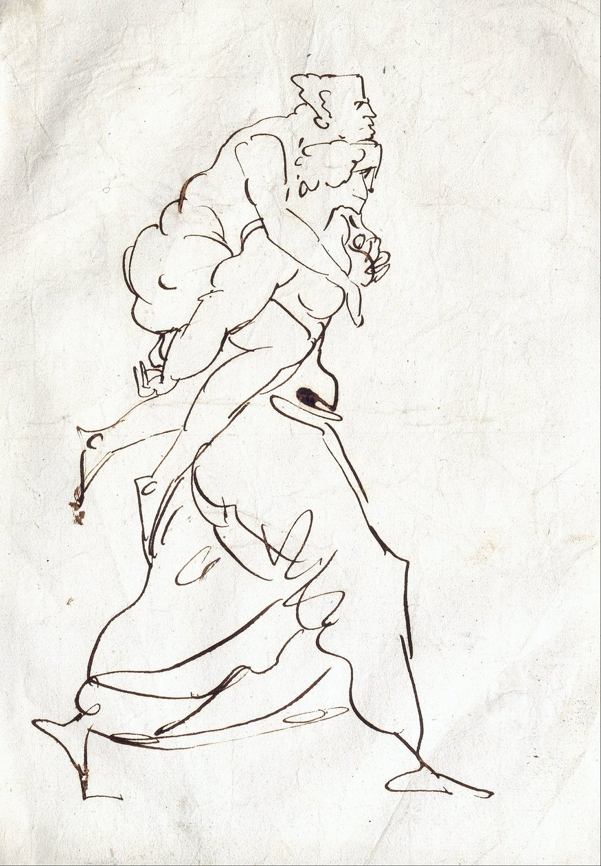 Enéias e Anquises de Ferdinand Victor Eugene Delacroix