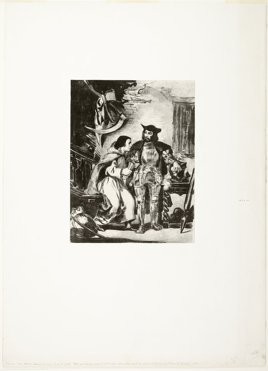 Irmão Martin Apertando a Mão de Ferro de Goetz de Eugène Delacroix