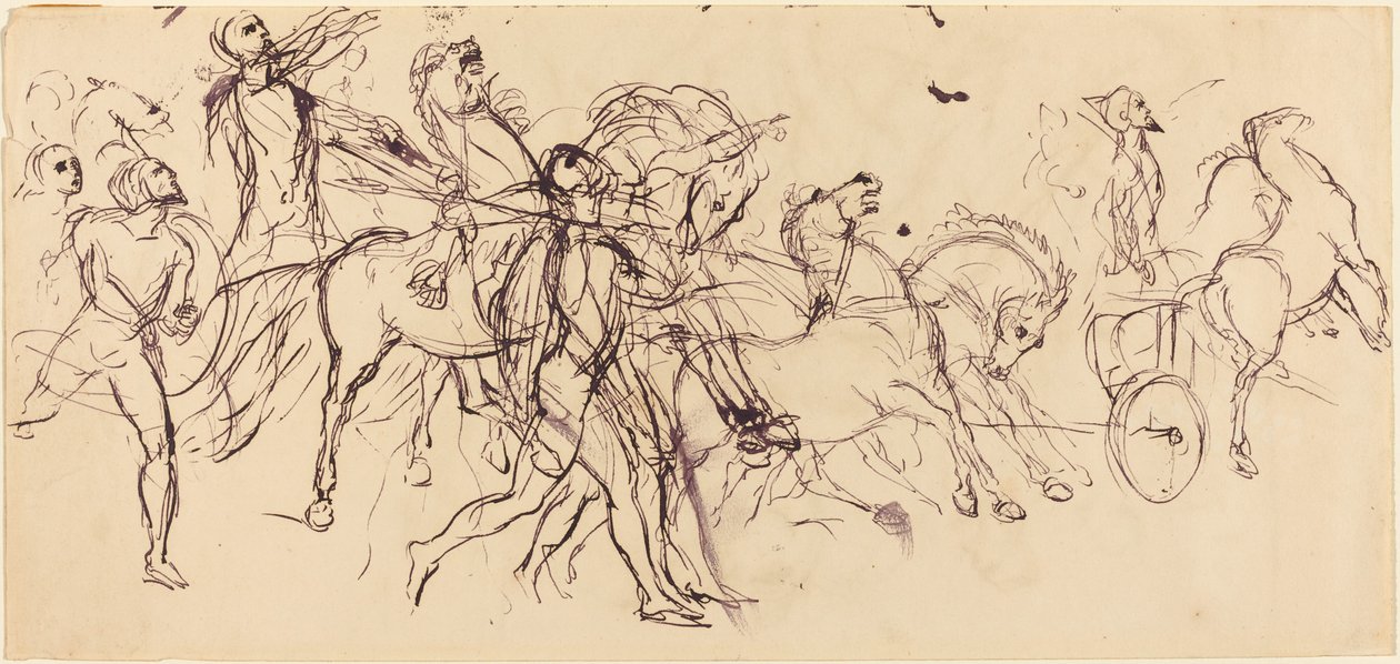 Cocheiros (reto e verso) de Eugène Delacroix