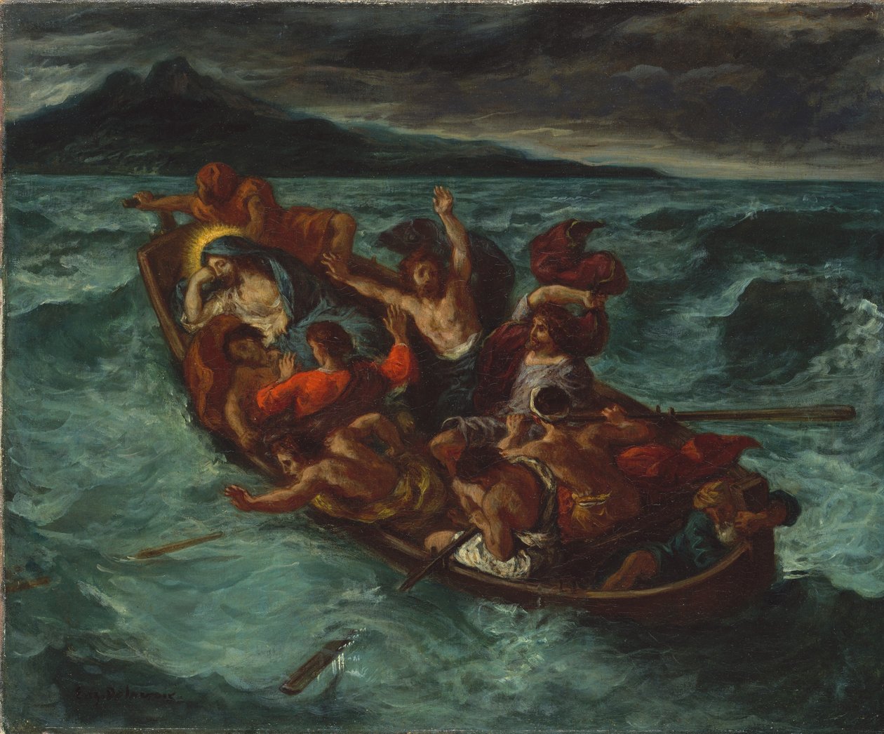 Cristo adormecido durante a tempestade de Eugène Delacroix
