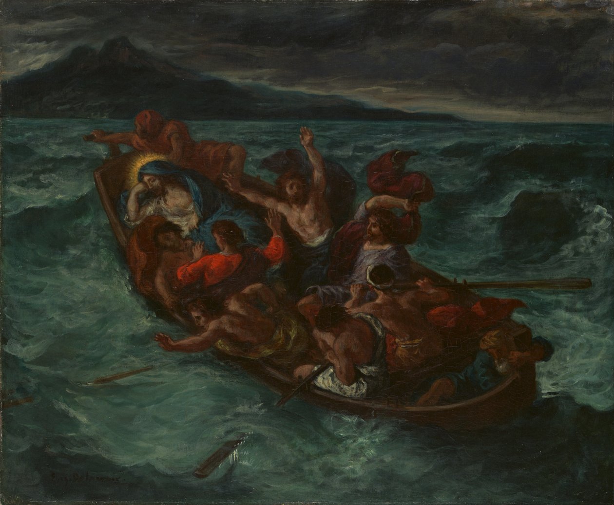 Cristo dormindo durante a tempestade, ca. 1853 de Ferdinand Victor Eugene Delacroix
