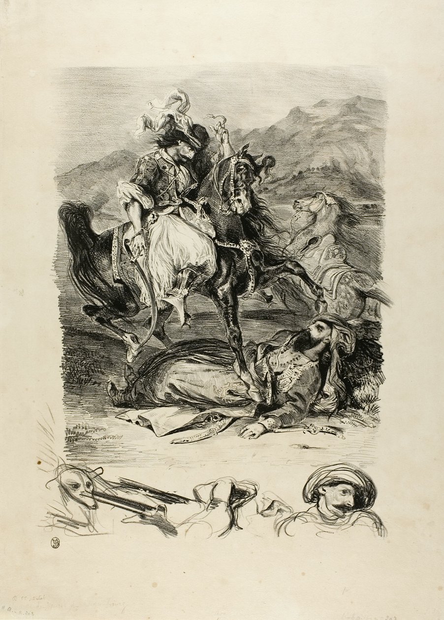 Combate entre Giaour e o Paxá de Eugène Delacroix