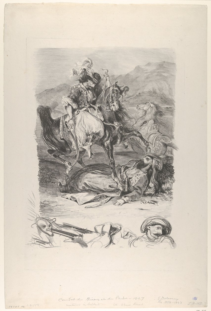 Combate do Giaour e do Paxá, 1827., 1827. de Eugène Delacroix