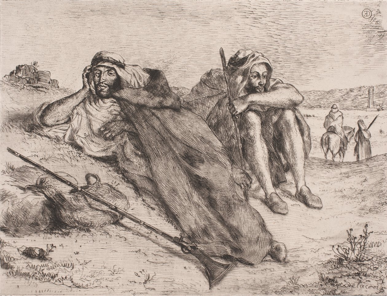 Dinamarquês: Árabes de Oran de Eugène Delacroix