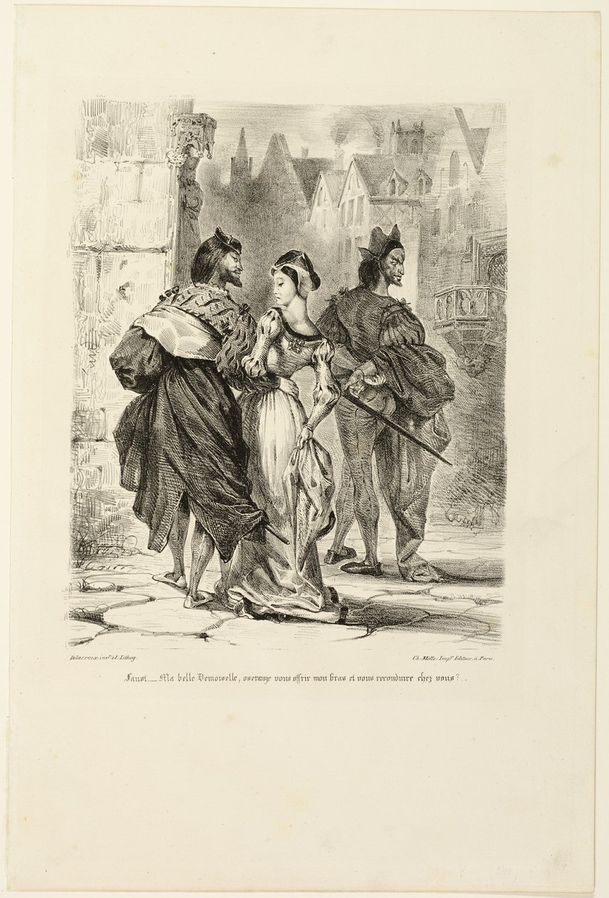 Fausto Tentando Seduzir Marguerite, de Fausto de Eugène Delacroix