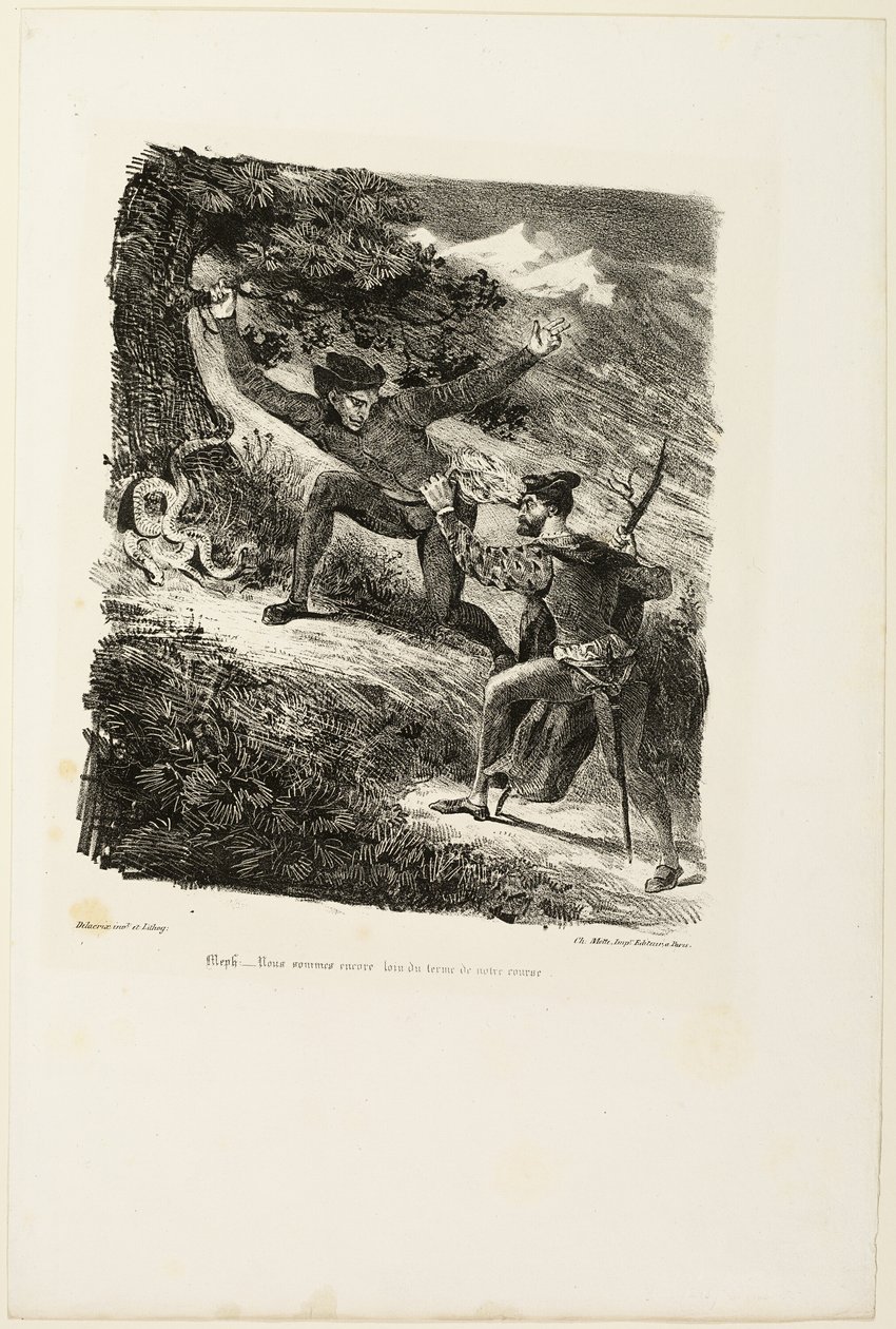 Fausto e Mefistófeles nas Montanhas Harz, de Fausto de Eugène Delacroix