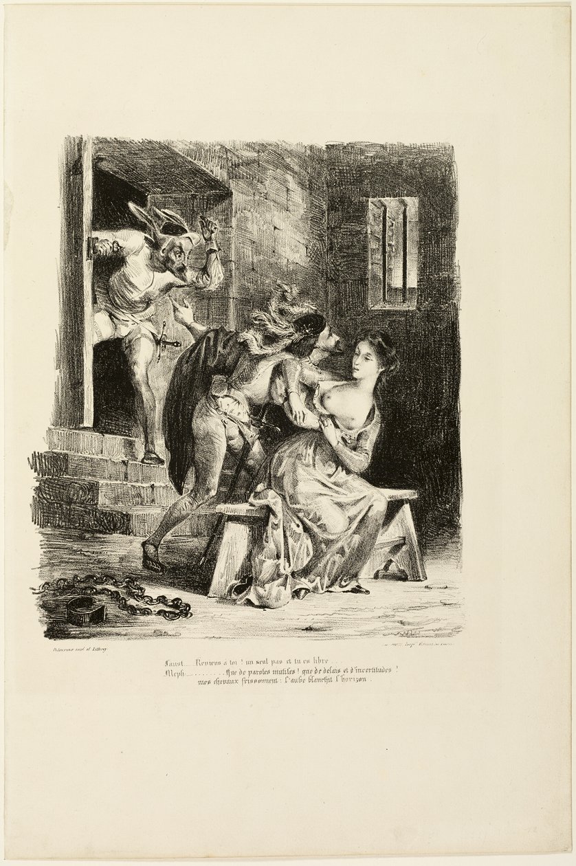 Fausto na Cela de Prisão de Margarida, de Fausto de Eugène Delacroix